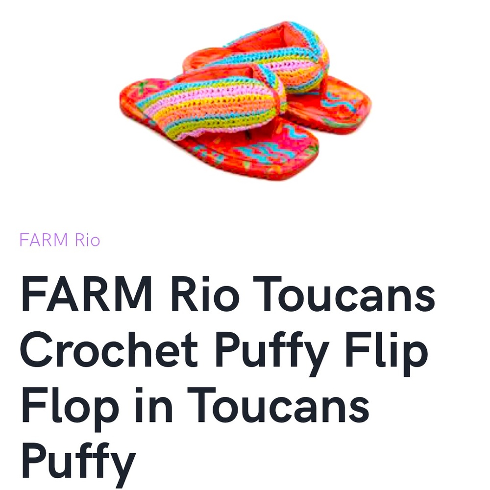 Farm Rio raffia flip flops 🦜